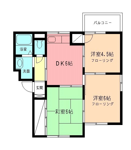 ハイムサエグサ Dの間取り