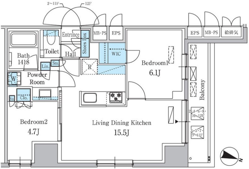 パークアクシス板橋本町ステーションゲートの間取り