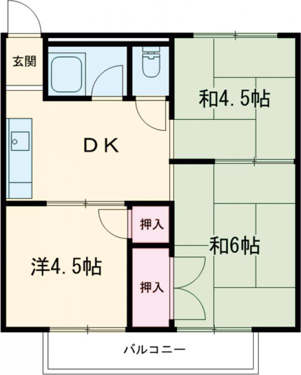 アクツハイツⅠの間取り