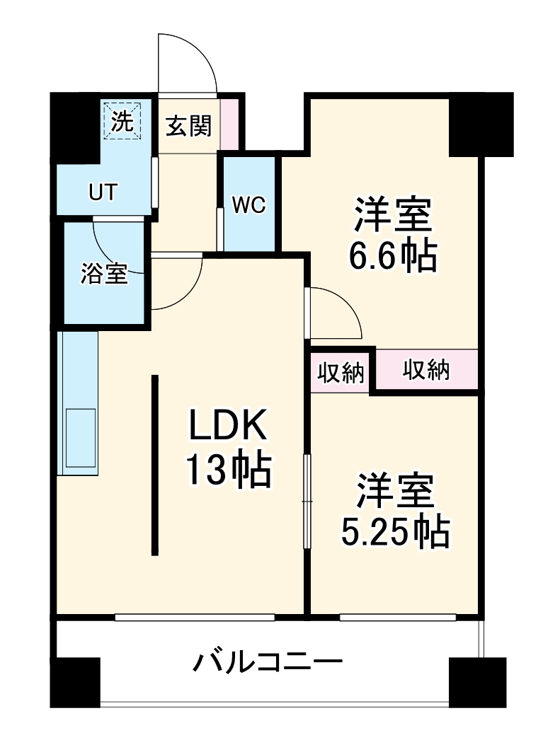 中駒グランヒルズ太閤通駅Ⅰの間取り