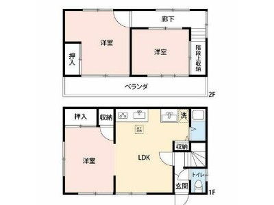 大字山口の完工年月(1977年10月)築の賃貸一戸建ての間取り