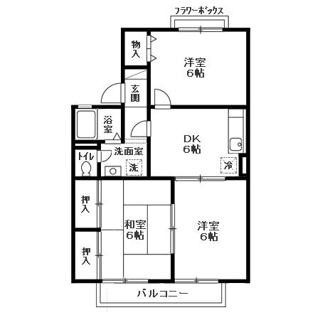 フローラフォンテ Aの間取り