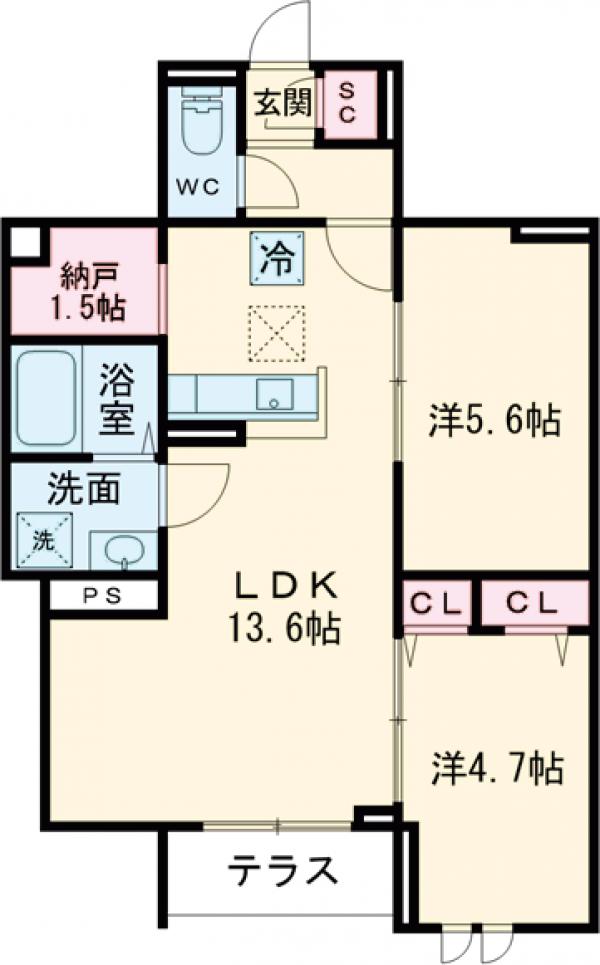 足立区六町２丁目PJⅡ・106号室の間取り