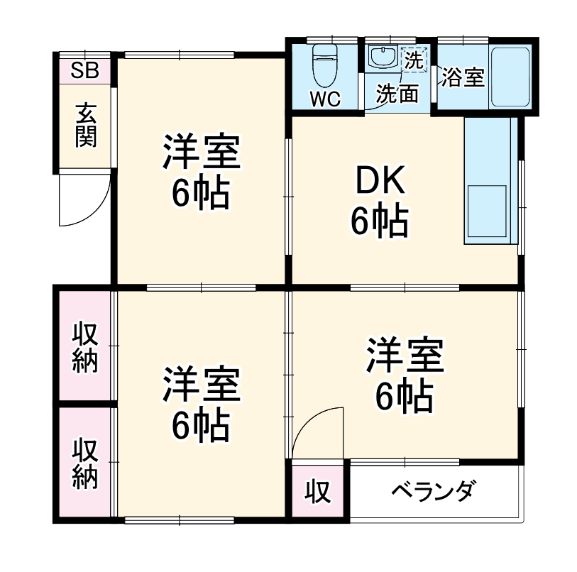 グリーンテラスB棟の間取り