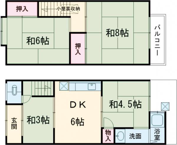 花園馬代町貸家の間取り