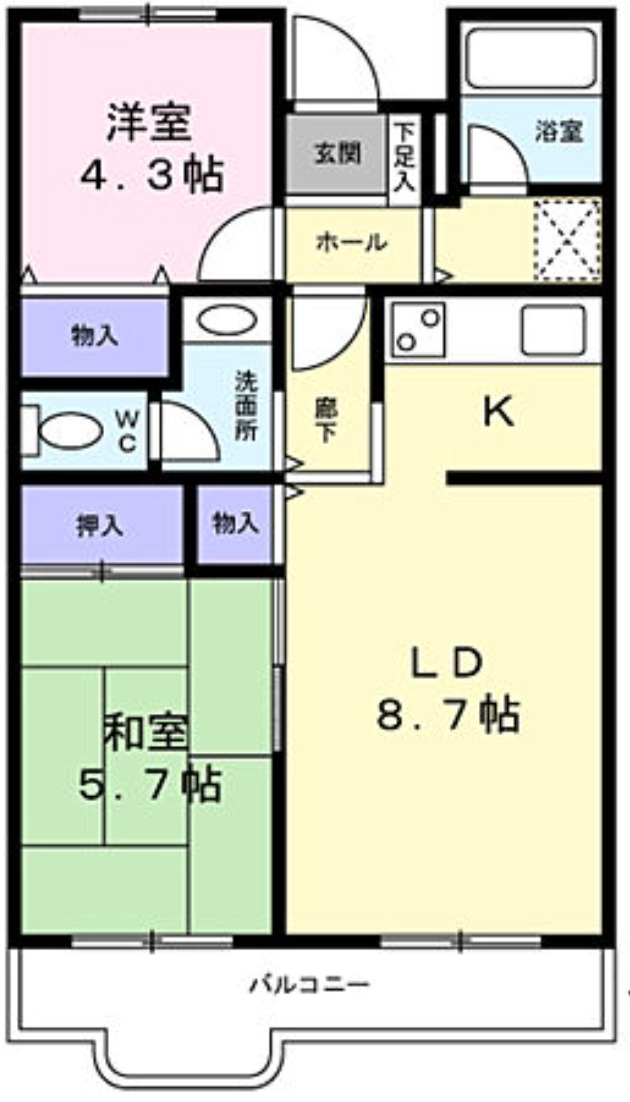 東建ニューハイツ東林間の間取り