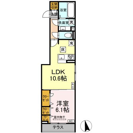 D-ROOM田町Aの間取り