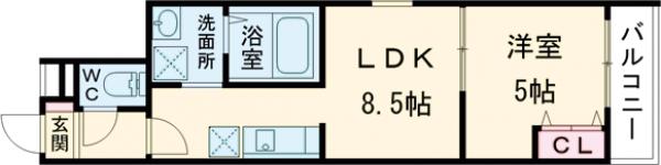 フジパレス助松町ノースの間取り