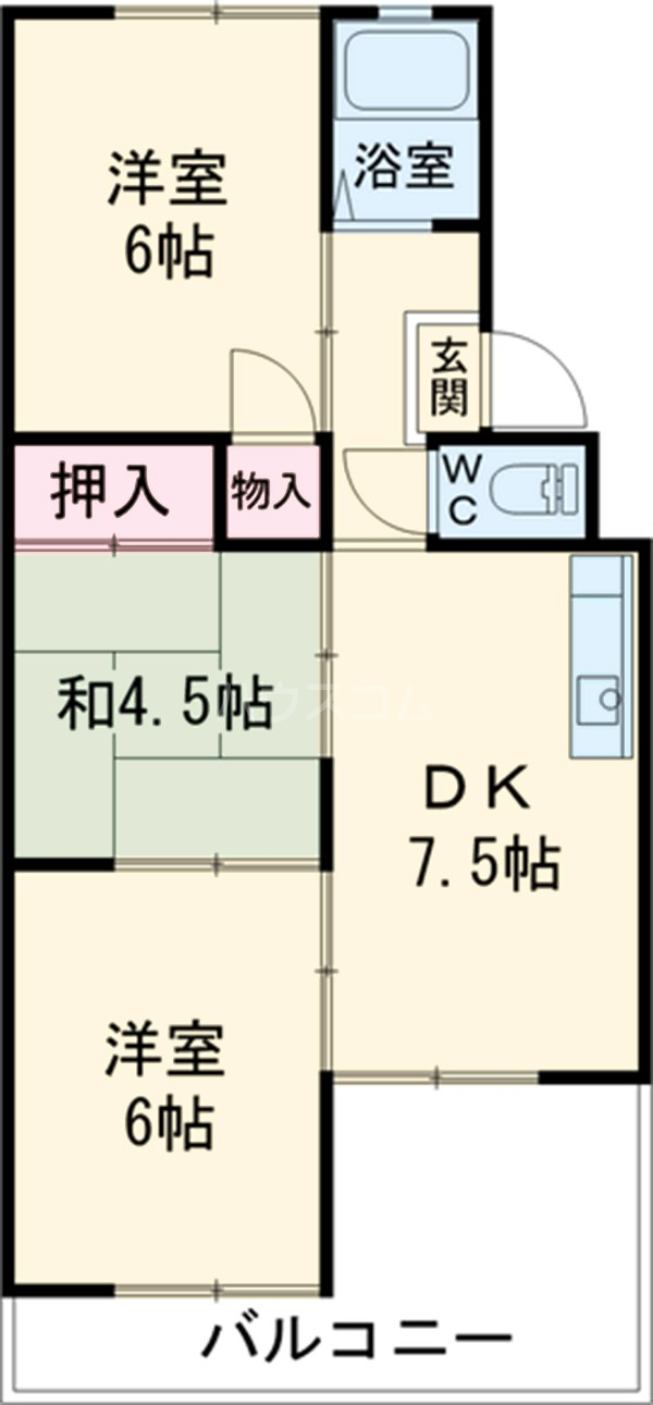 六軒屋農住団地コーポ松栄の間取り