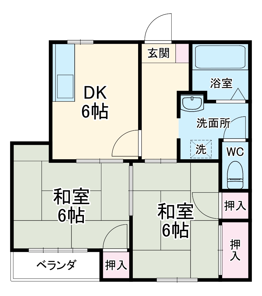 ハイフラット西山A棟の間取り