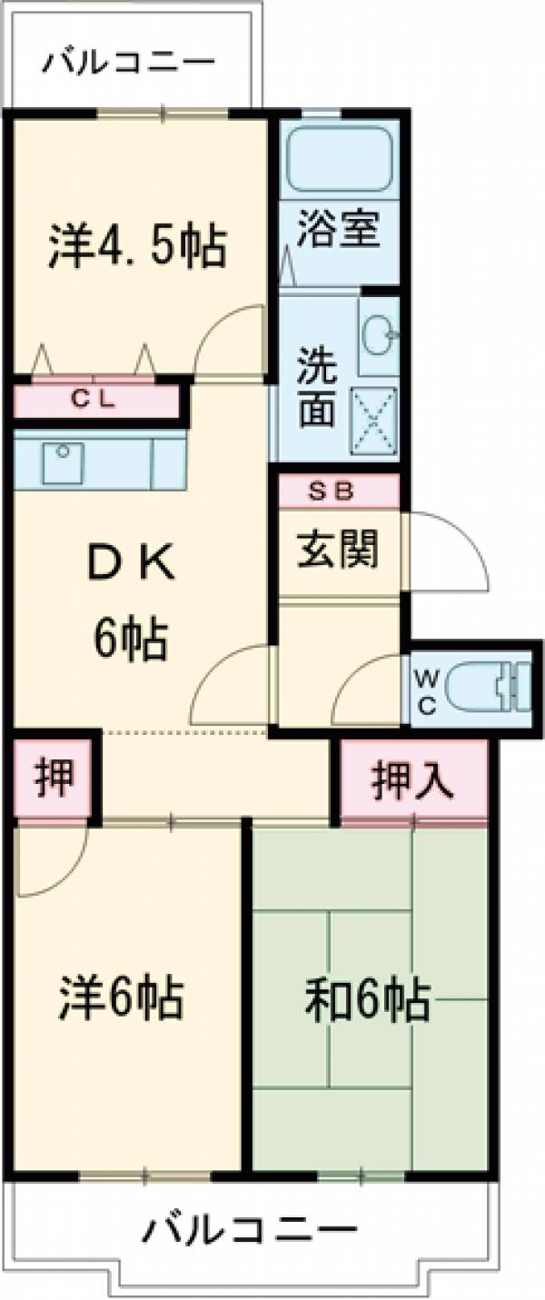 グリーンパーク田園２０号・303号室の間取り