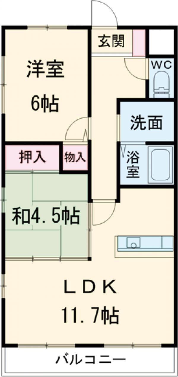 グランドヒルズ南脇1番館の間取り