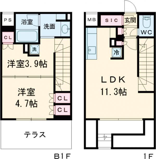 STANDZ柿の木坂の間取り