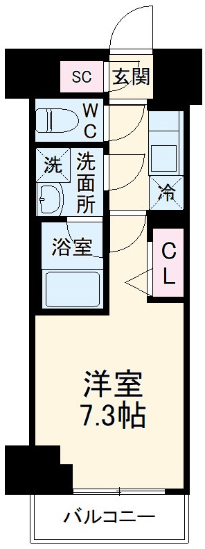メインステージ横濱伊勢佐木Ⅲの間取り