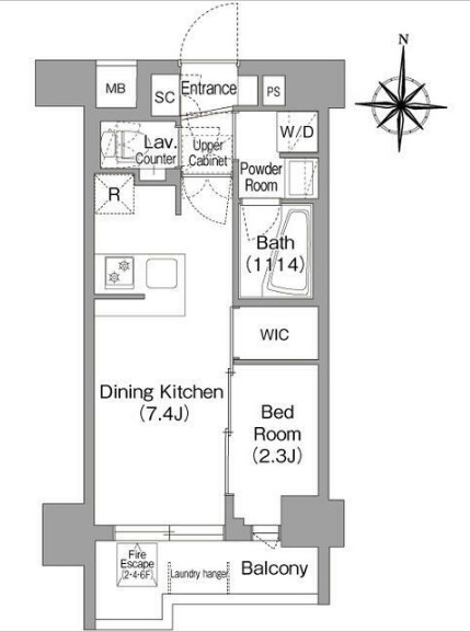 コンフォリア・リヴ品川戸越の間取り