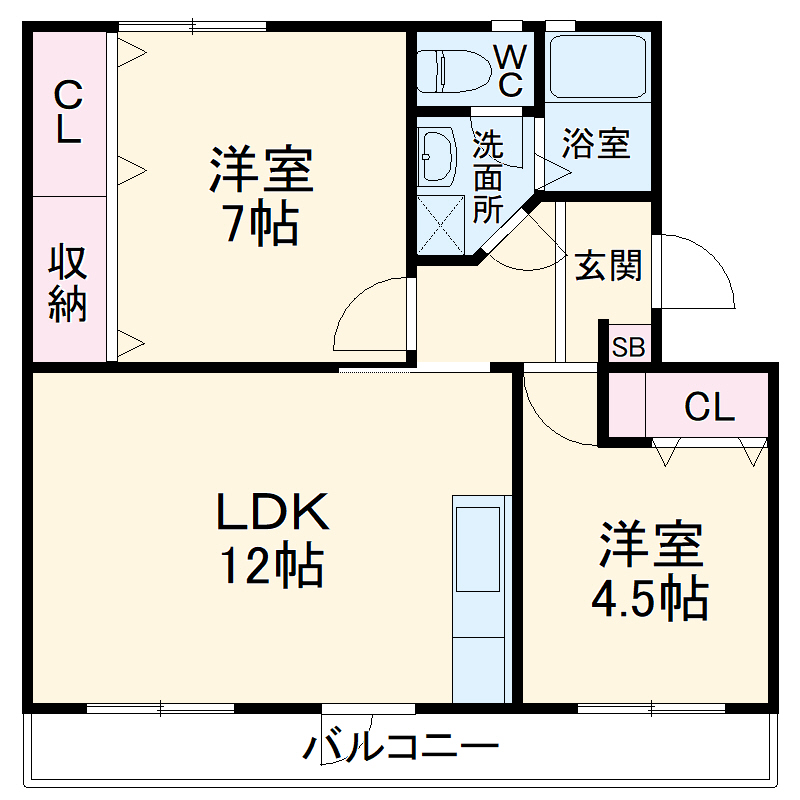上中の原団地1号棟の間取り