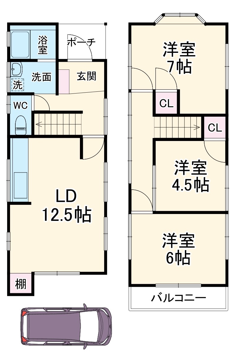 山宮戸建の間取り