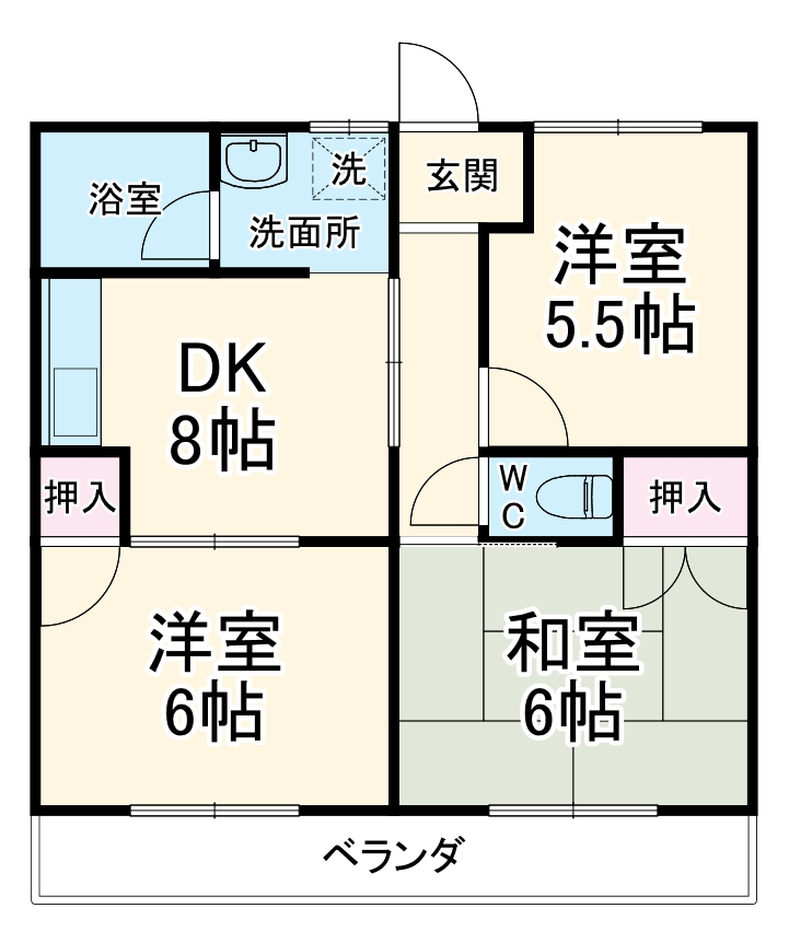 コーポウィズワルツA・Bの間取り