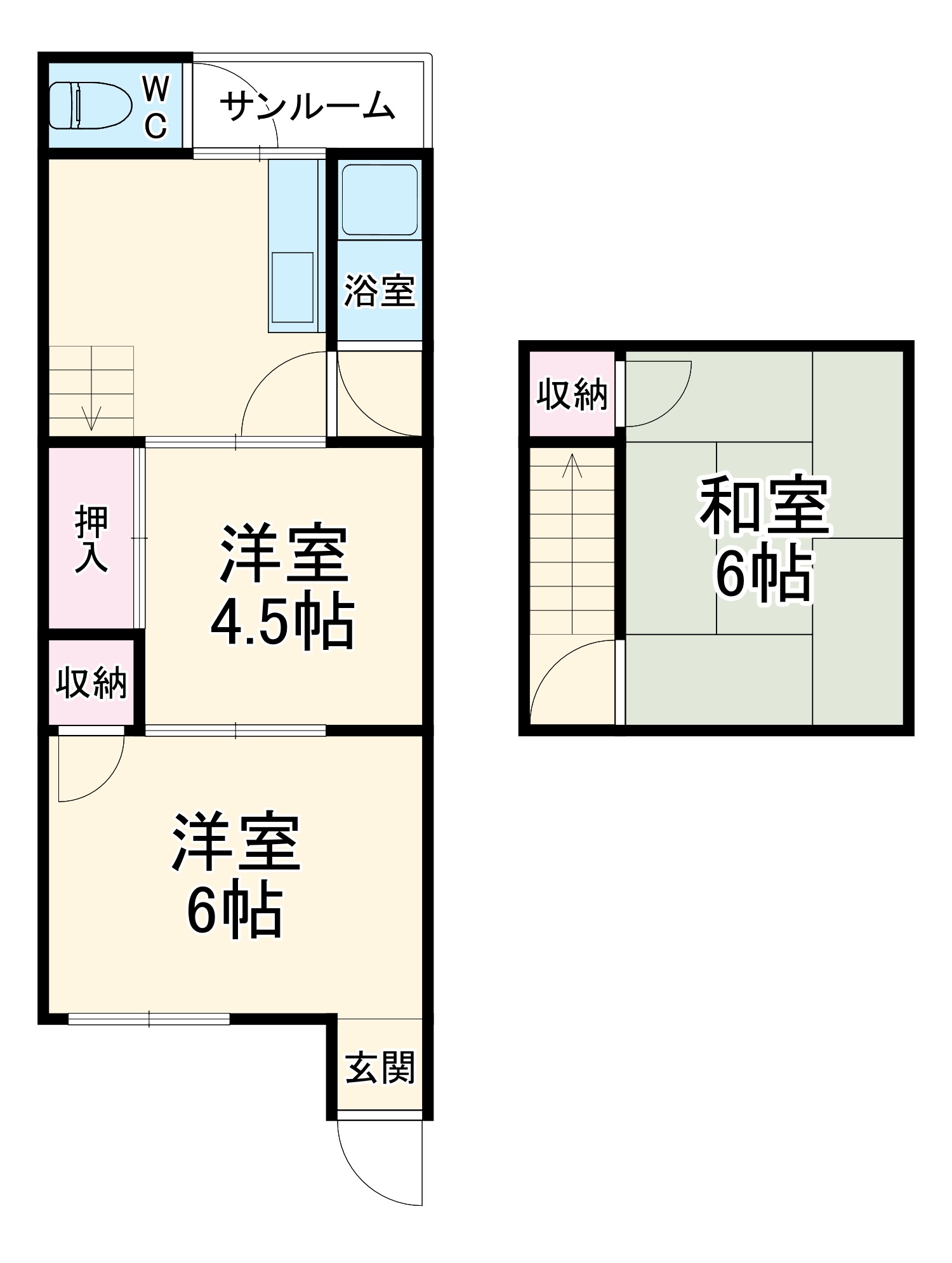 平野アパートの間取り