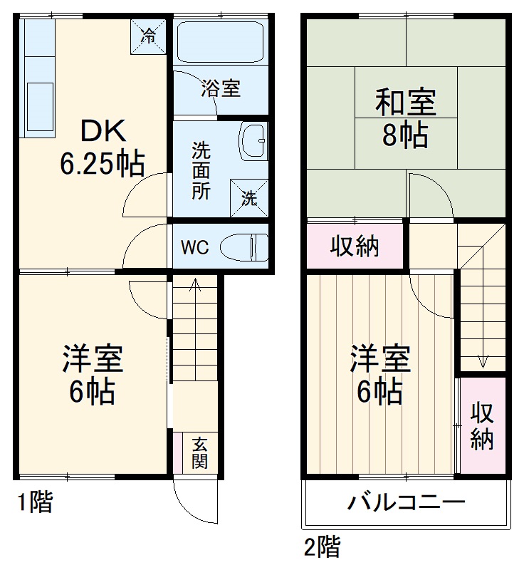 コーポかがやきの間取り