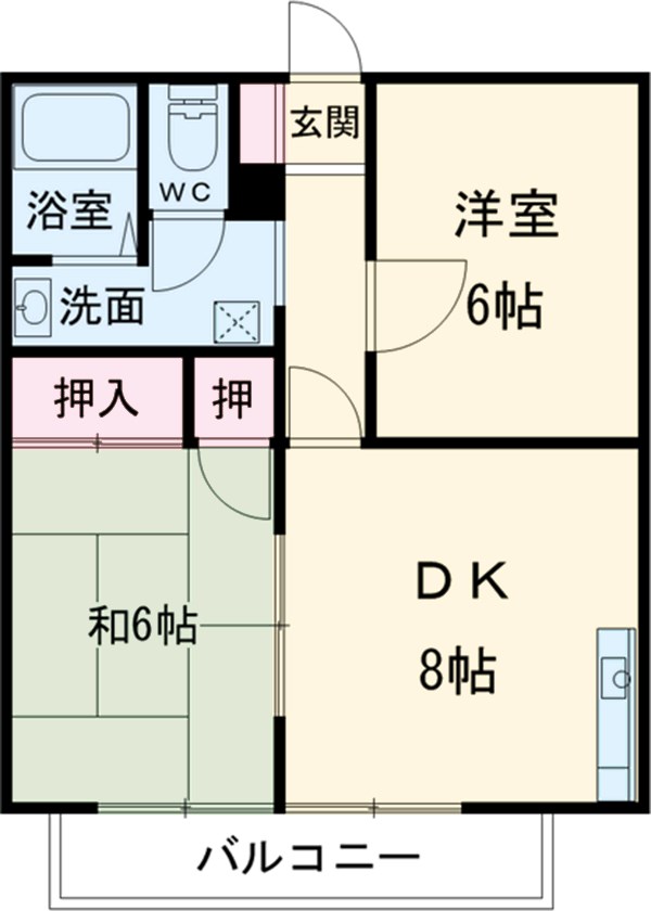 第6登陽コーポの間取り