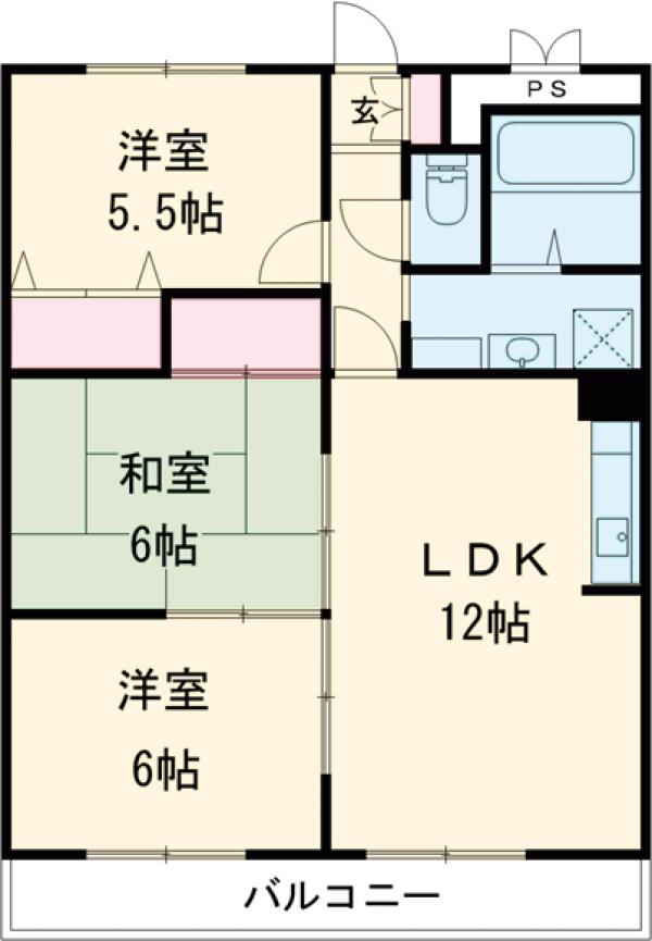 ベルメゾン小鳥弐番館の間取り