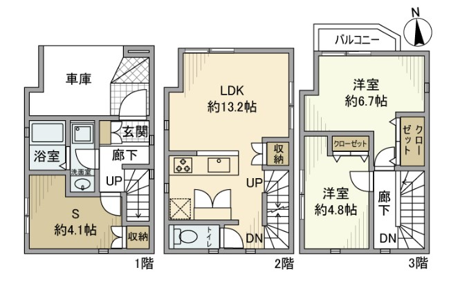 矢向戸建の間取り