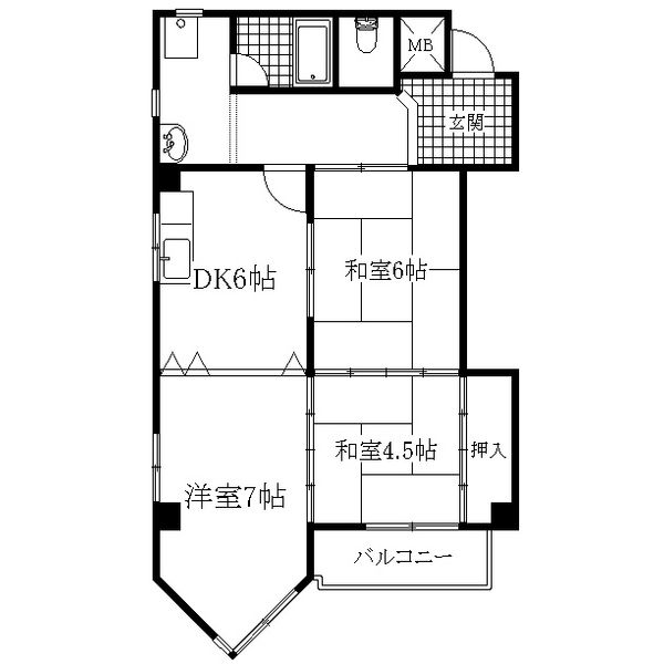フルーヴェ1番館の間取り