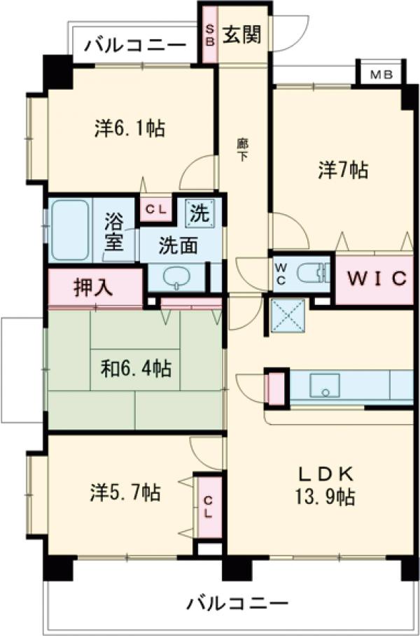 レクセルアベニュー府中朝日町の間取り