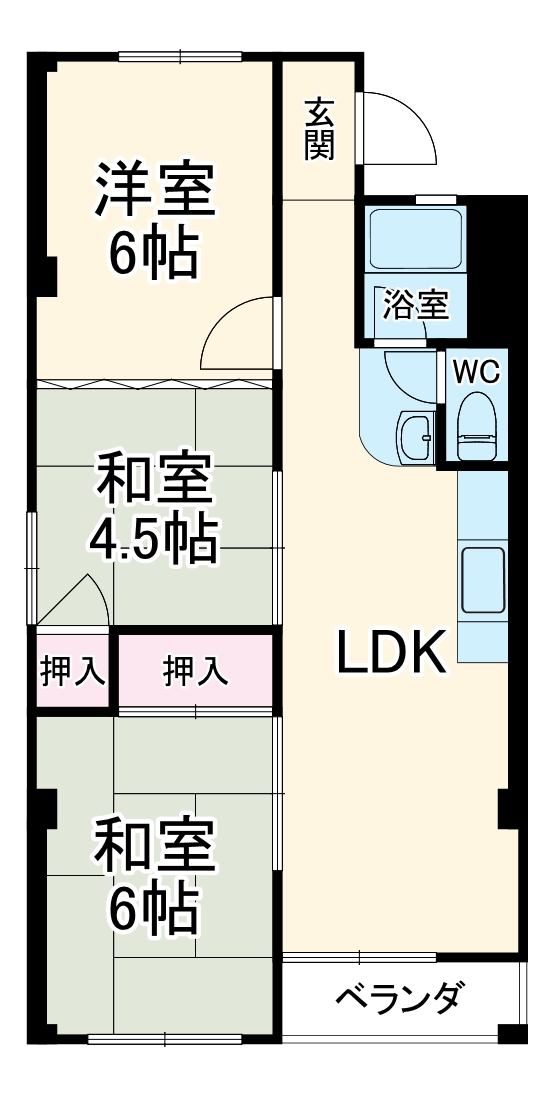猪子石第3コーポラスの間取り