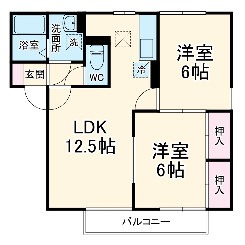 ウエストスクエア Bの間取り