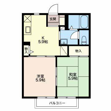 ディアス長篠・102号室の間取り