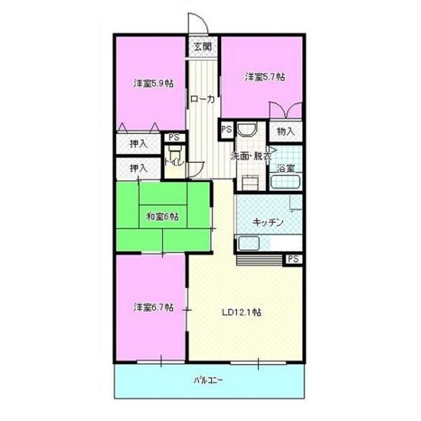 第五西垣ハイツの間取り