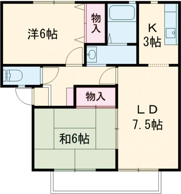 サンプレイスジョウナンAの間取り
