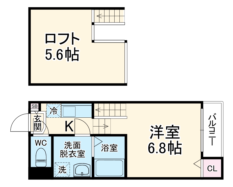 (仮称)中小田井二丁目2Bの間取り