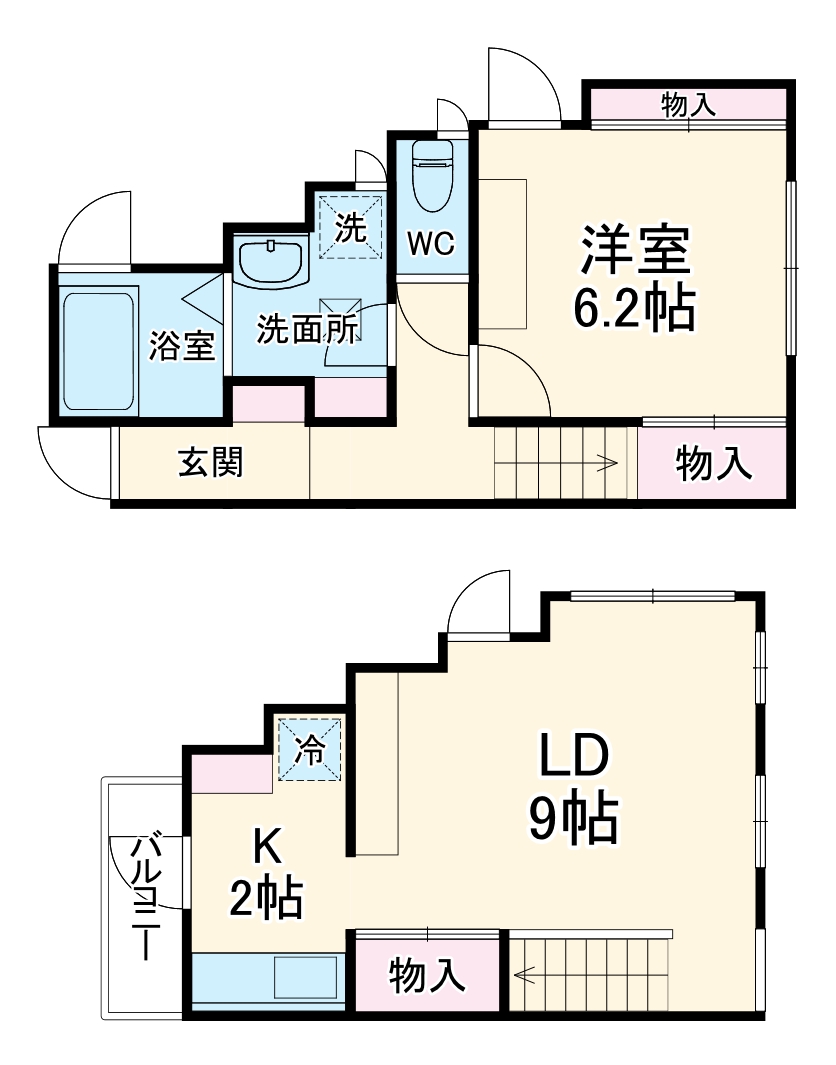 打越貸家の間取り