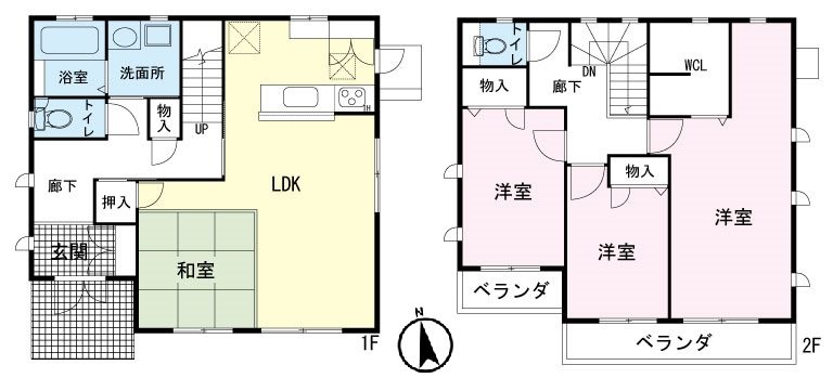 神山平戸建の間取り