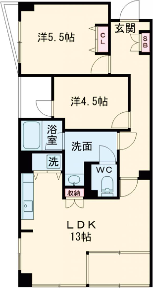 フラッツ下馬A棟の間取り
