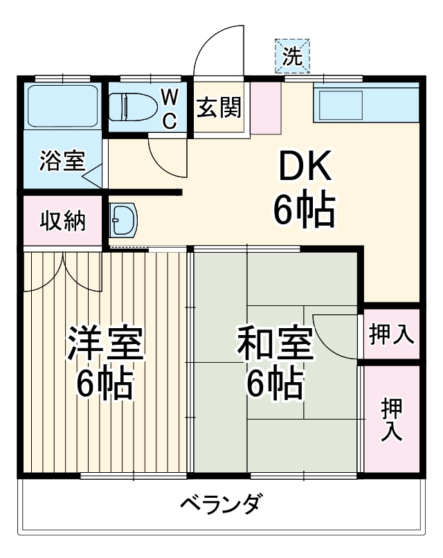 ゆたかハイツ・105号室の間取り