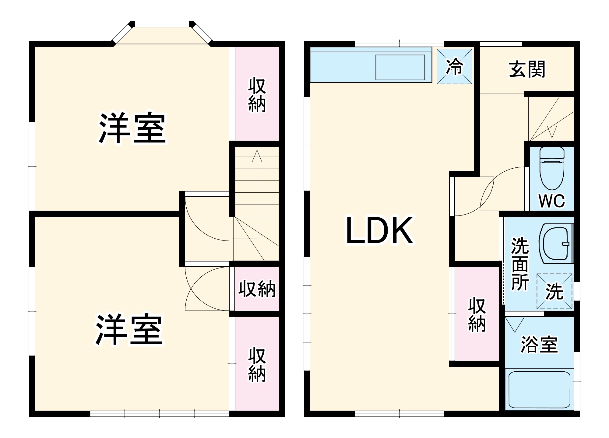 野川本町貸家の間取り