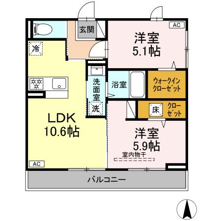 エクセルⅠ・202号室の間取り