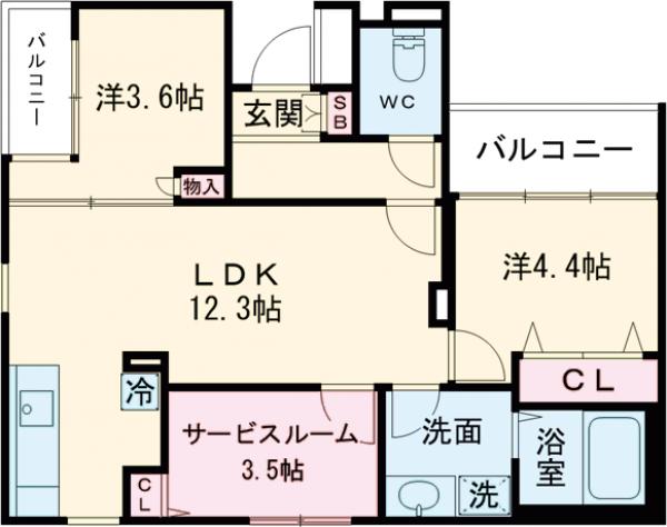 LUMIECunSAKURASHINMACHIの間取り
