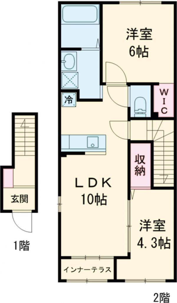 リバレイン マルカワの間取り