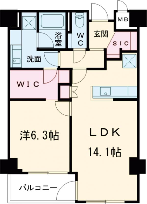 ソライエアイルときわ台・602号室の間取り