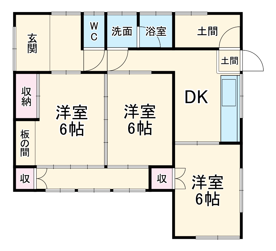 御前崎の一軒家の間取り