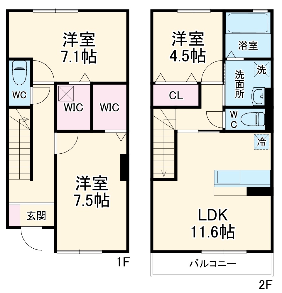 エルデガーデン Ⅱ号館の間取り