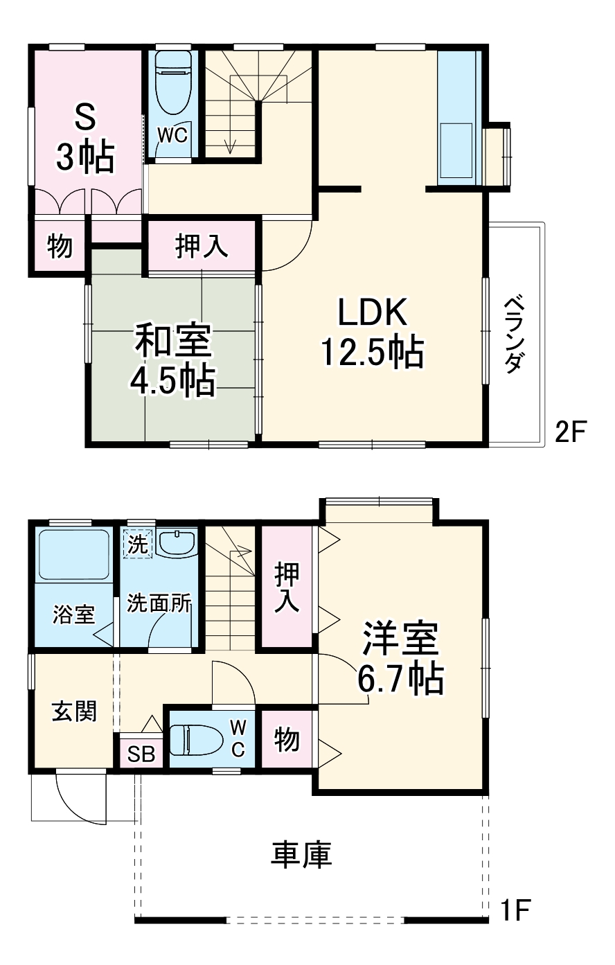 粕壁東3丁目貸家の間取り