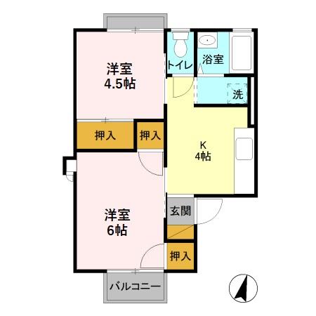 コーポ七曲り Cの間取り