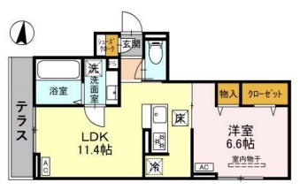 Dアヴァンス千間台東B棟・102号室の間取り