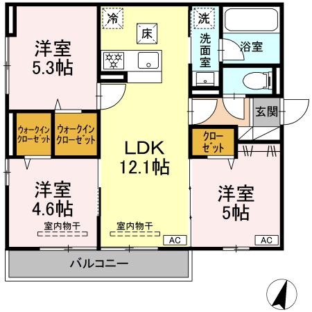レジデンス湘南Ⅱ・101号室の間取り